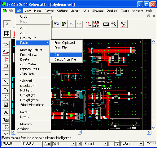   Edit/Paste/Circuit